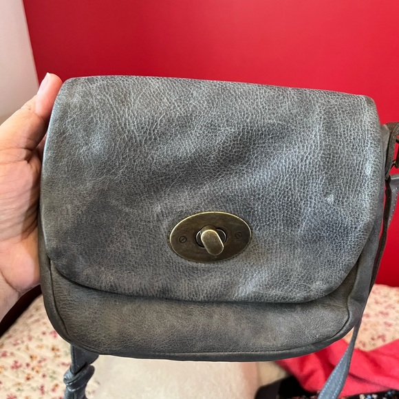 Dark grey vintage Roots bag 9” wide 7” tall - Picture 9 of 10